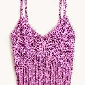 J Crew Sweater Womens Cropped V Neck Tank Magenta Pink Size XXS